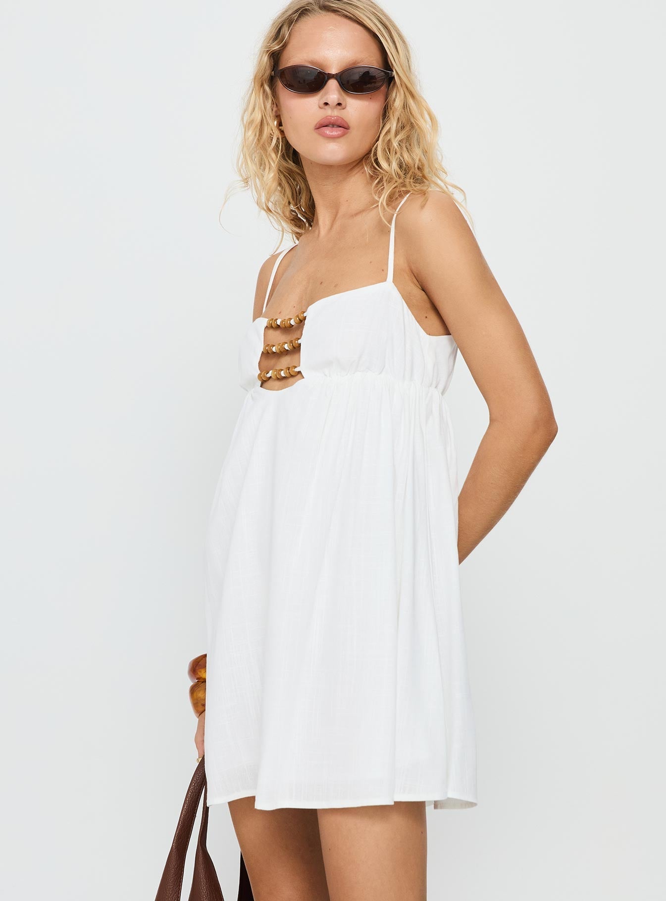 Beabado Beaded Mini Dress White