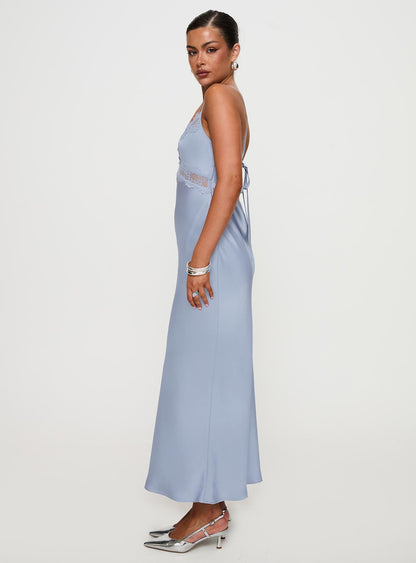 Treasure Bias Cut Maxi Dress Blue