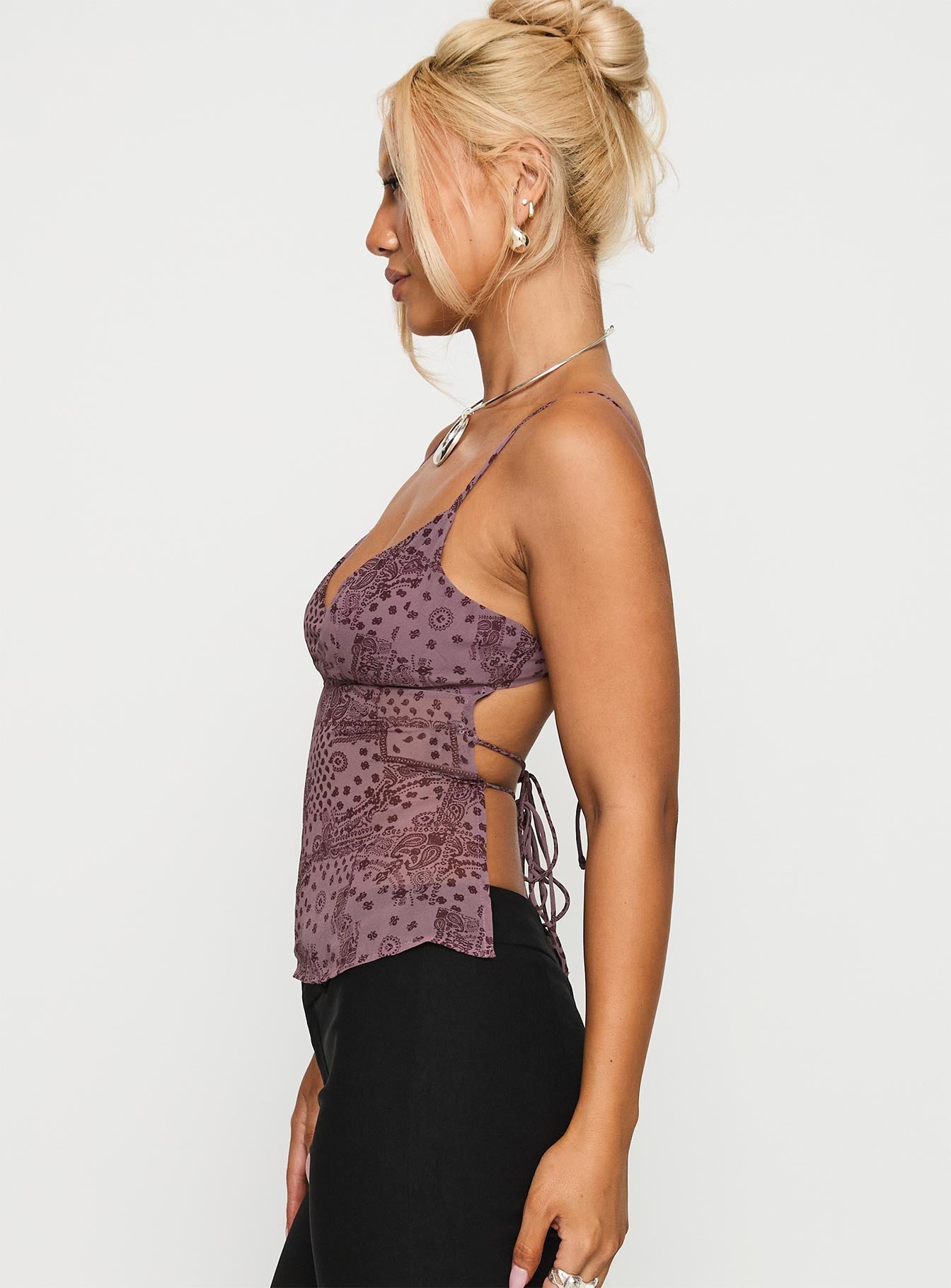 Thank The Angels Backless Top Purple