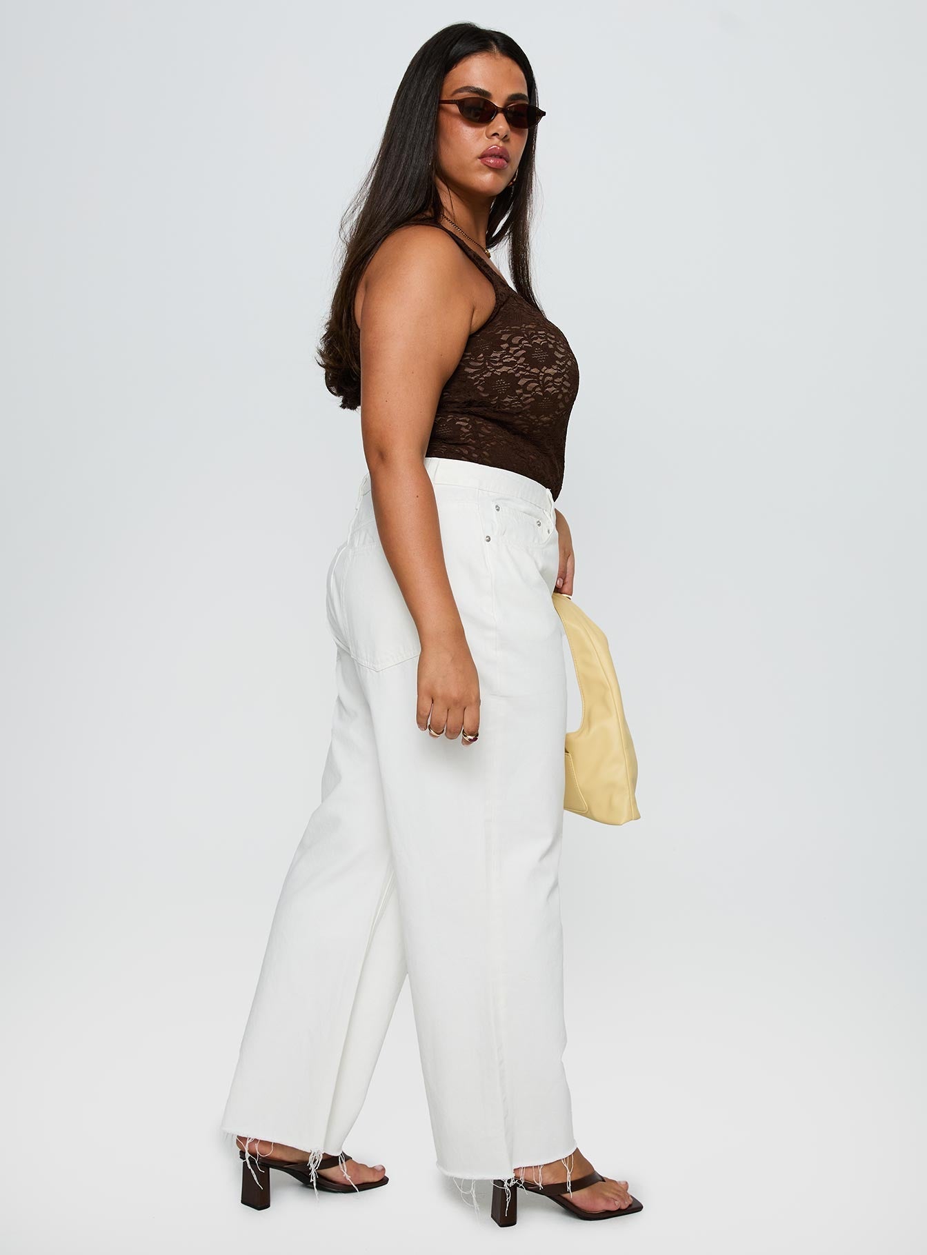 Fawcett High Rise Straight Leg Jeans White Curve