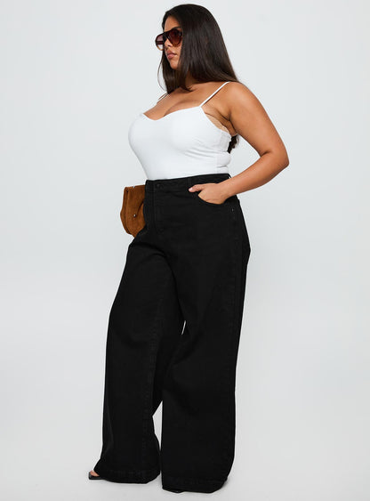 Goldie High Wide Jean True Black Curve