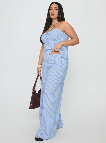 Sofea Mid Rise Pant Blue Stripe Curve