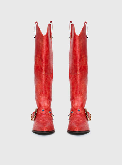 Rhode Cowboy Boots Red