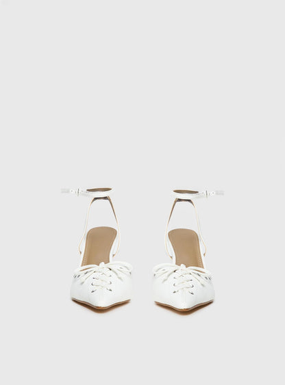 Nilah Pointed Toe Heels White