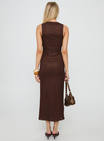 Fayola Maxi Dress Floral Brown