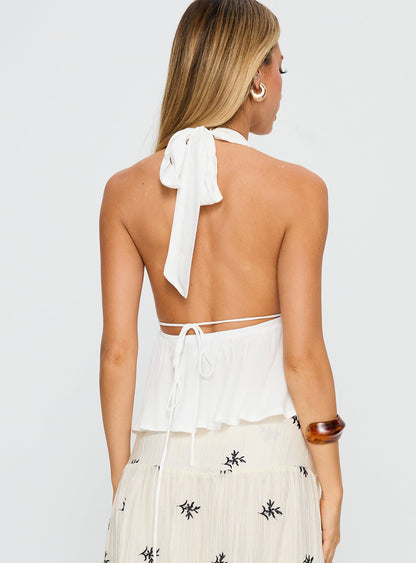 Saddler Halter Top White