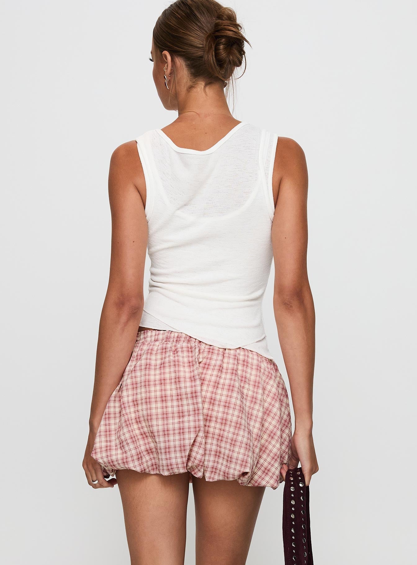 Cydnee Bubble Hem Mini Skort Red Multi