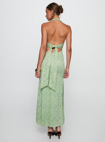 Starfall Halter Maxi Dress Sage