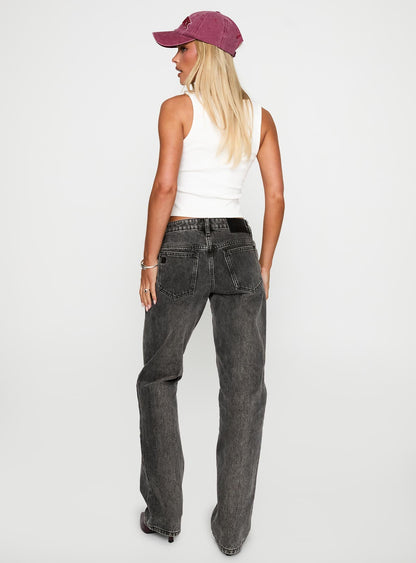 Better Half Low Rise Straight Leg Jeans Charcoal