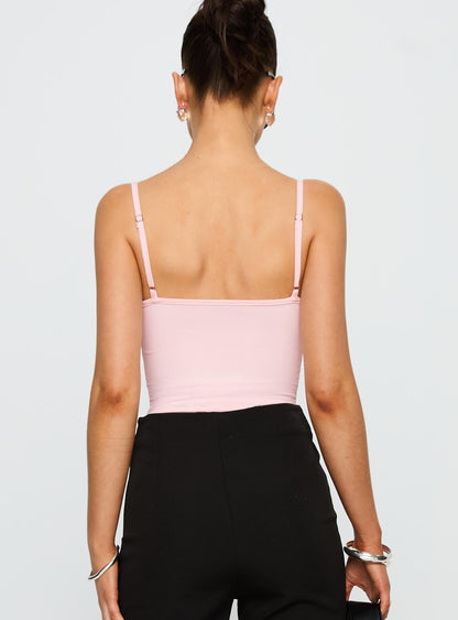 Aetherial Lace Detail Bodysuit Pink