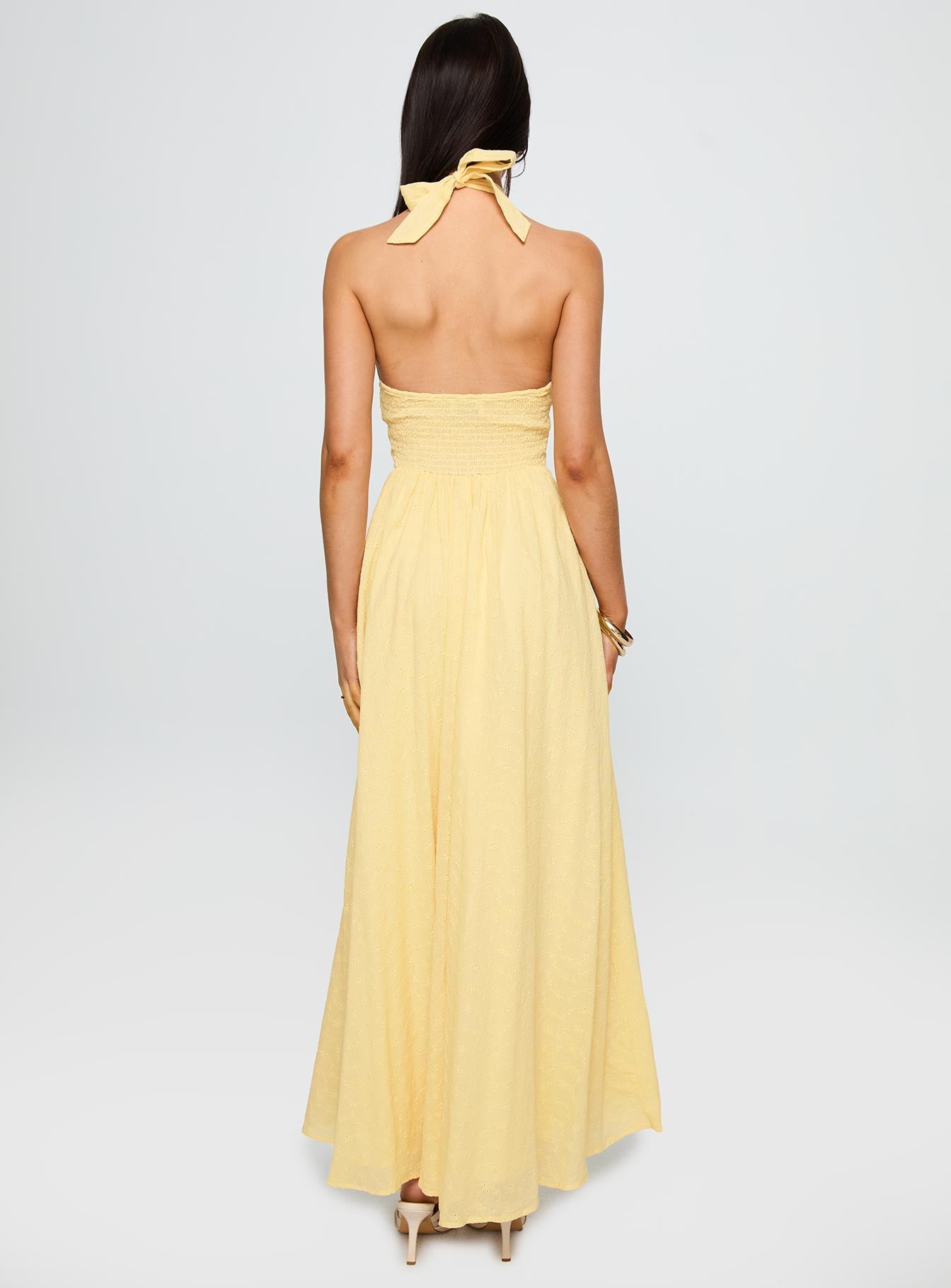 Summer State Halter Maxi Dress Yellow