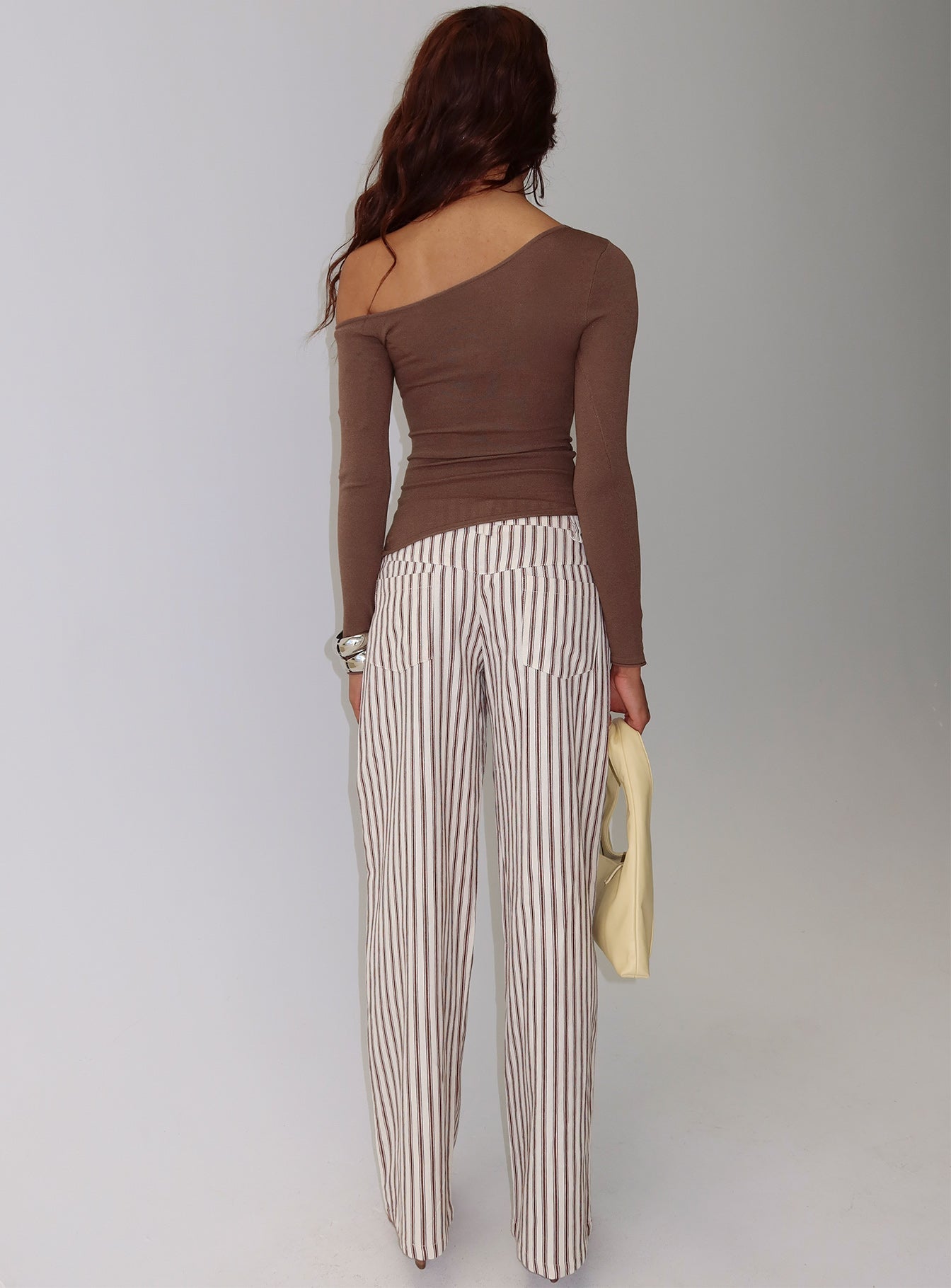 Vendi Low Rise Pant Brown Stripe