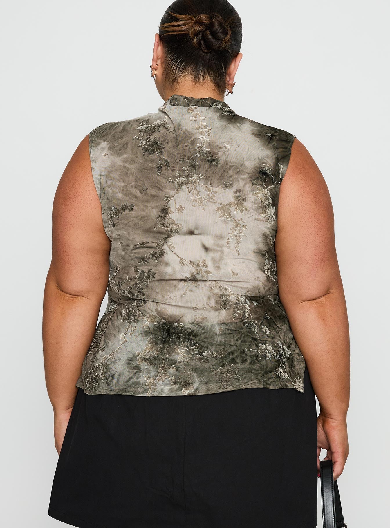 Nights All Alone High Neck Top Multi Curve