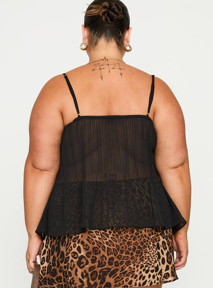 Zami Pleat Top Black Curve