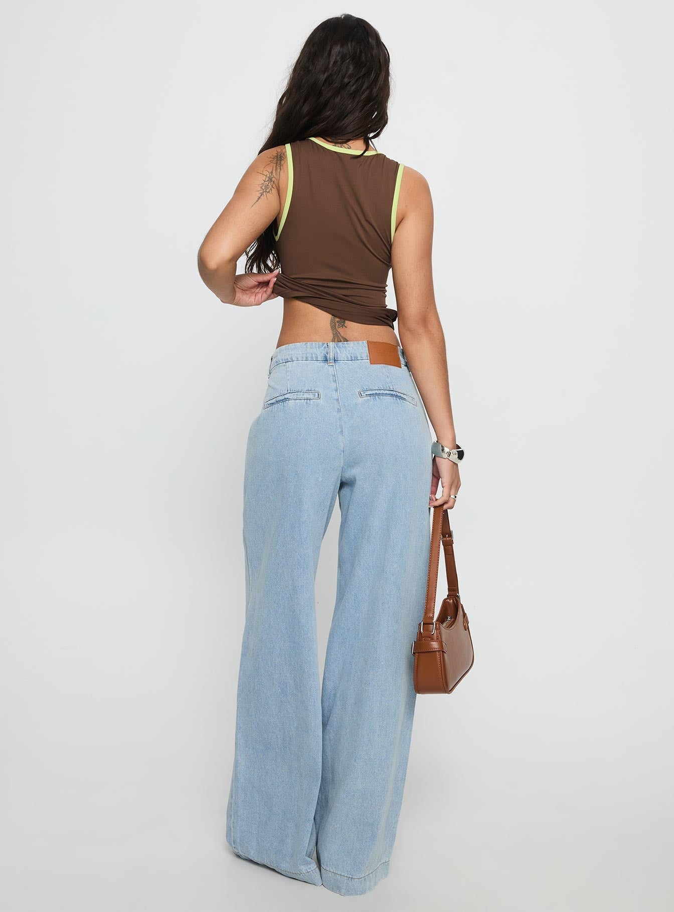 Siloh Wide Leg Denim Jeans Blue