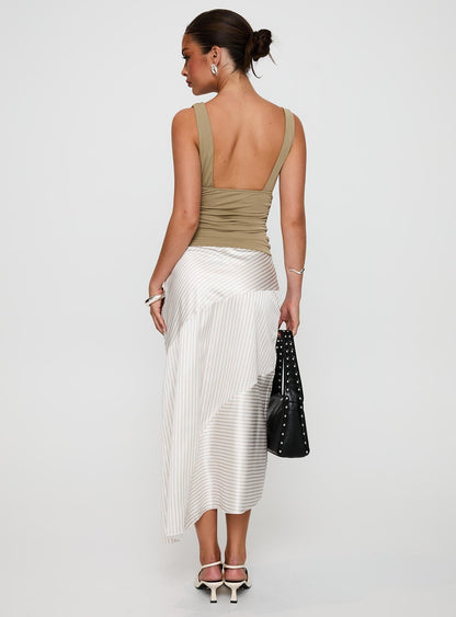 Priscella Asymmetrical Midi Skirt Multi