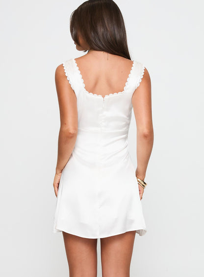 Dasha Satin Mini Dress White
