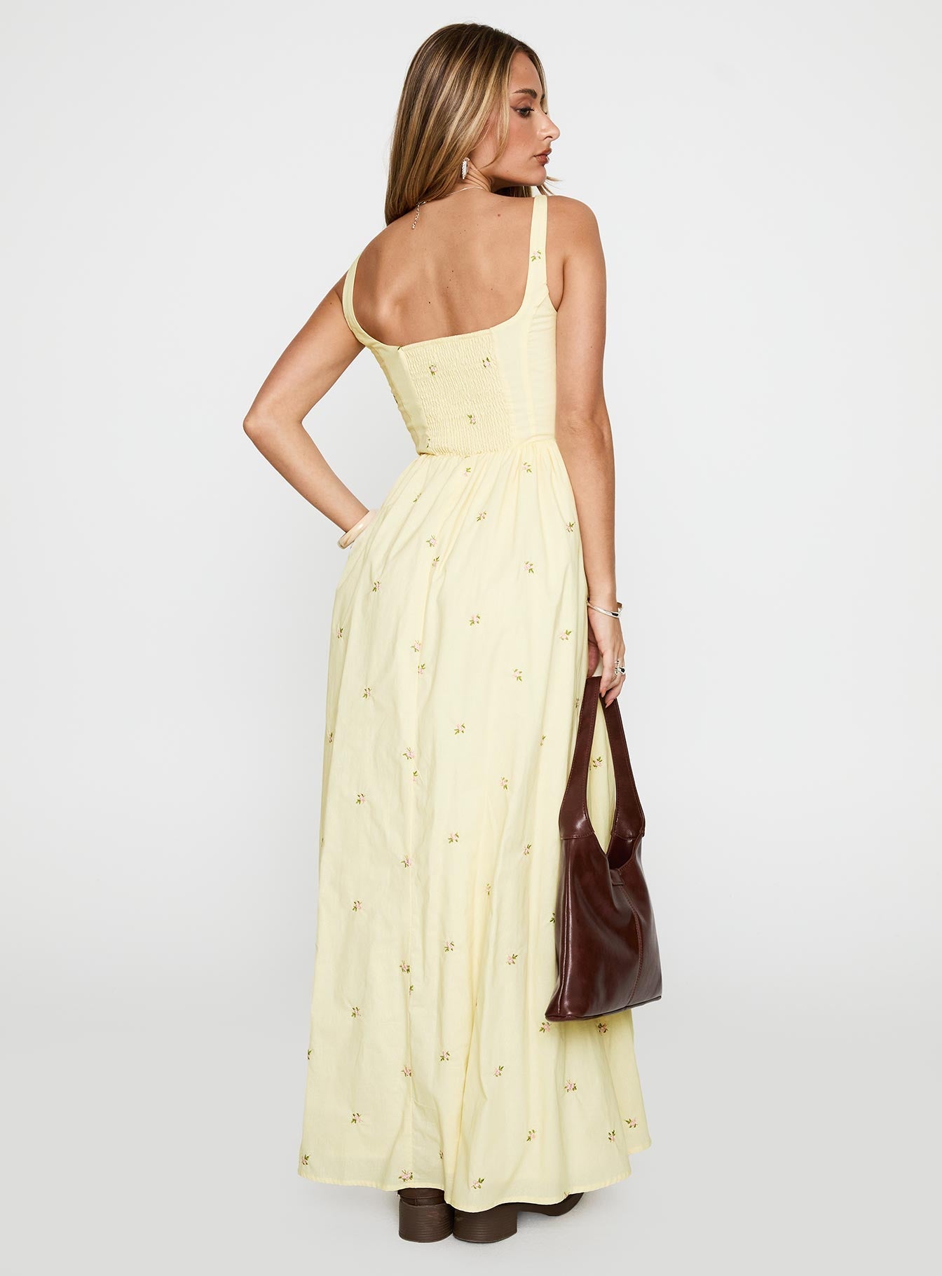 Cartmel Embroidered Maxi Dress Cream