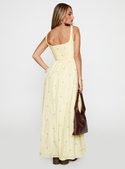 Cartmel Embroidered Maxi Dress Cream