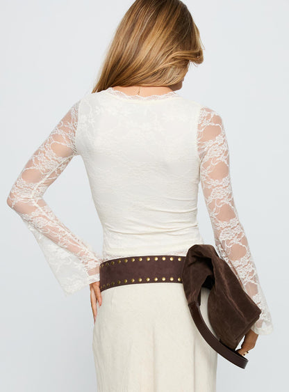 Pitter Long Sleeve Top Cream