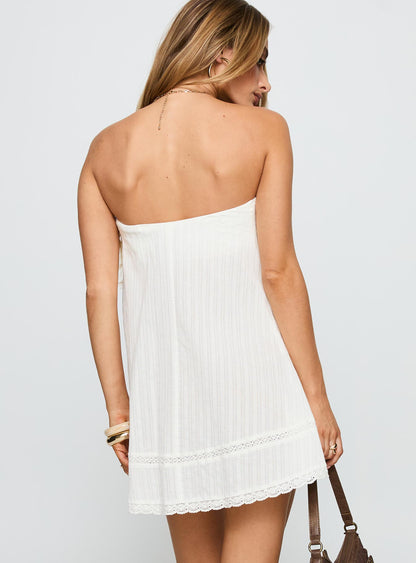 Gypsea Strapless Swing Mini Dress White