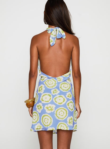Neelia Mini Dress Blue / Yellow