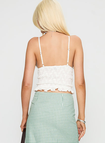 Clued In Frill Detail Top White