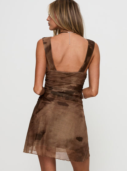 Force Of Nature Mesh Mini Dress Multi