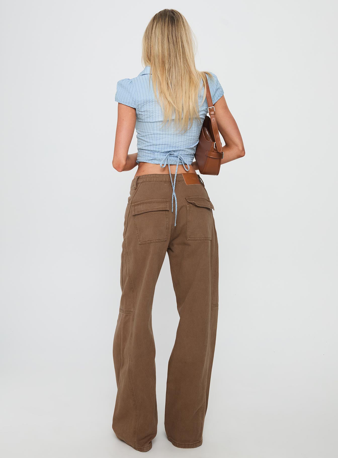 Bruiser Mid Rise Wide Leg Jeans Brown
