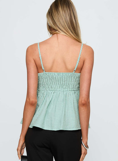 Peace Of Mind Top Green Stripe