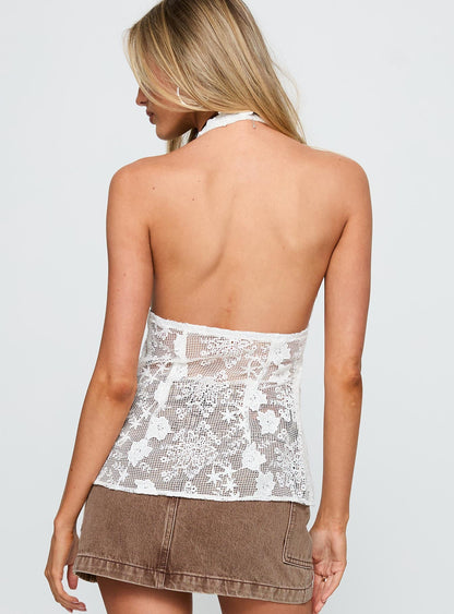 Elevation Tie Up Longline Top White