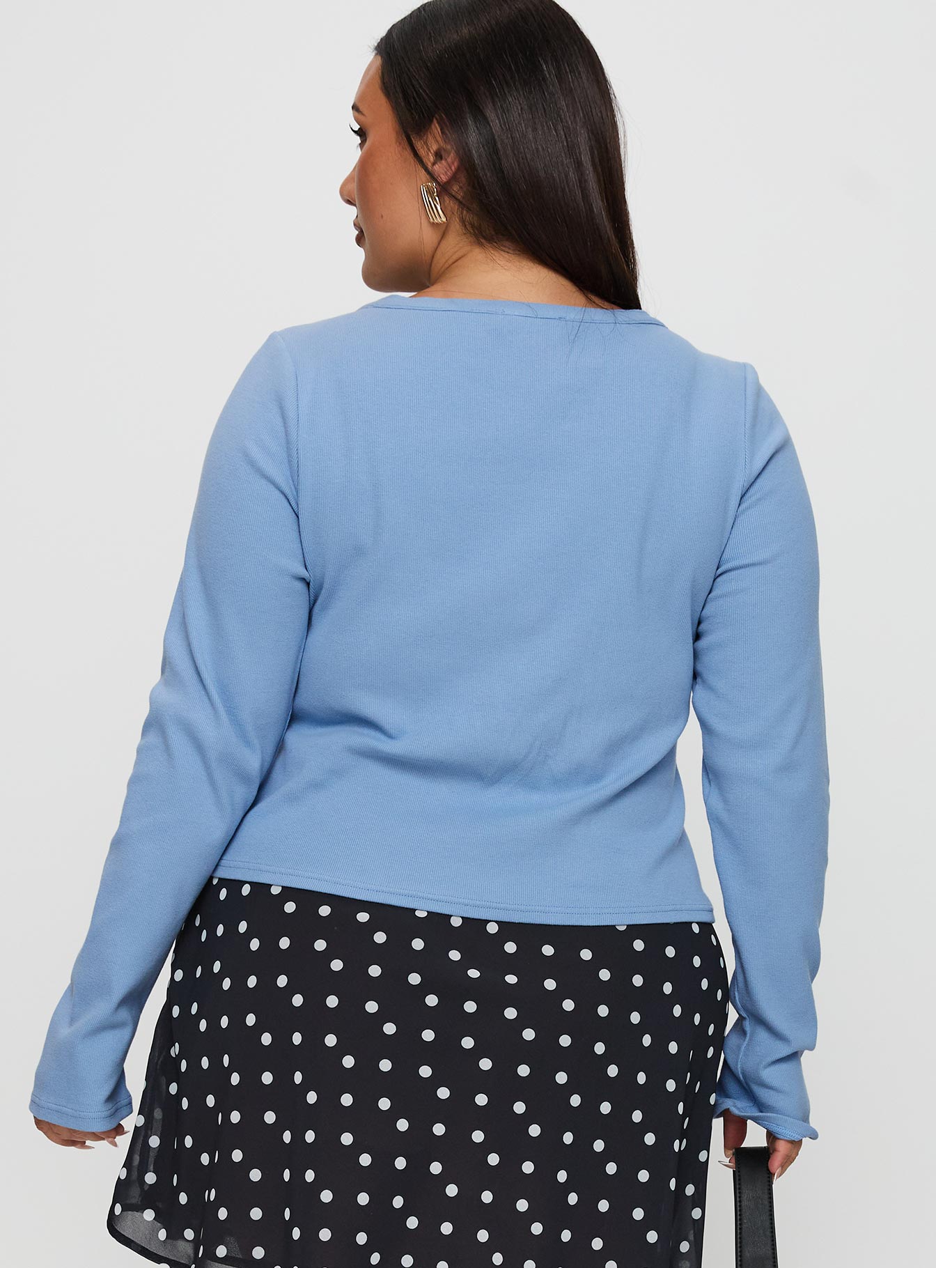 Baseline Button Up Long Sleeve Top Blue Curve