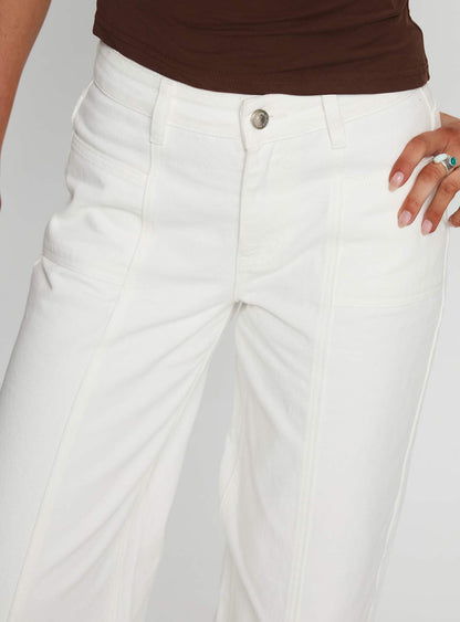Taji Wide Leg Jeans White