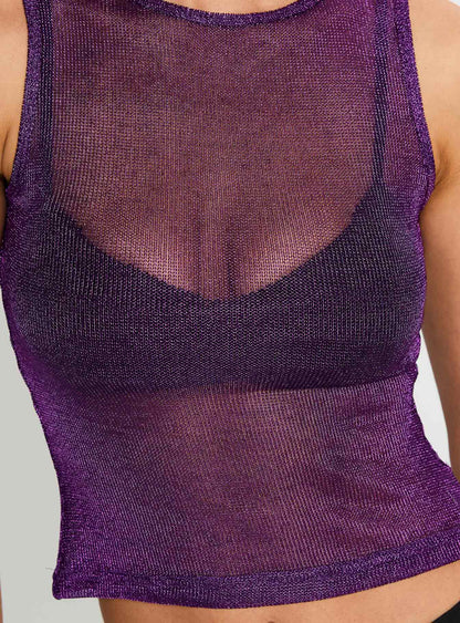 Perfect Mirage Sheer Top Plum