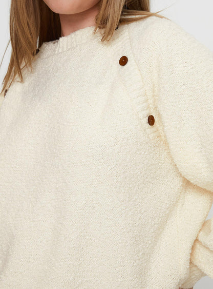 Susi Fluffy Knit Sweater Ivory