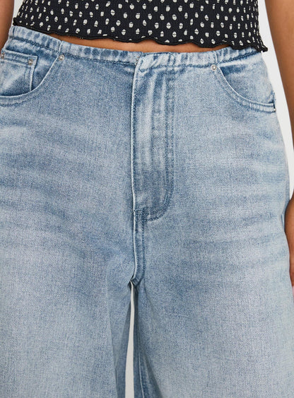 Bowe Low Rise Wide Leg Jeans Blue