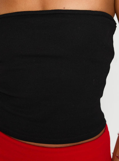 Baseline Strapless Rib Top Black