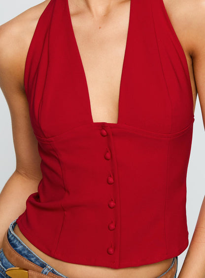 Serefina Halter Top Red