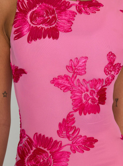 Fionna Floral Maxi Dress Pink