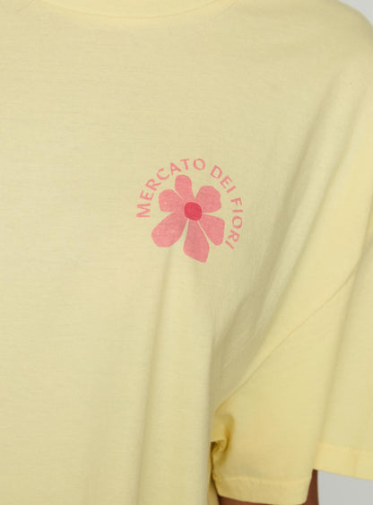 Firenze Flower Market Oversized Graphic Tee Yellow