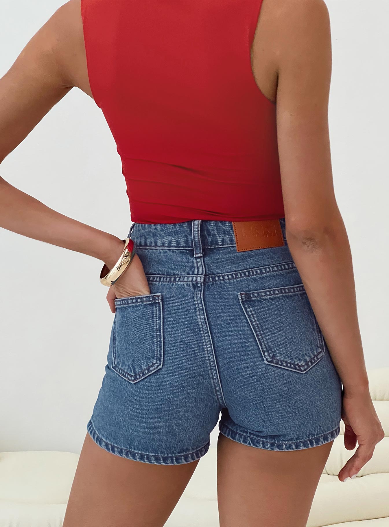 Tropicana Denim Shorts Mid Wash Tall