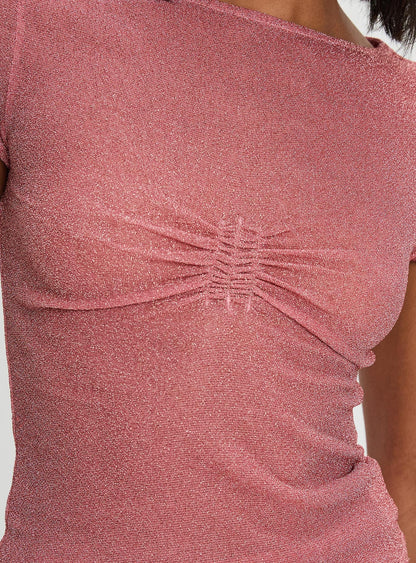 Crystal Clear Mesh Top Pink