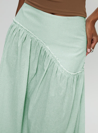 Yasemine Maxi Skirt Green / White
