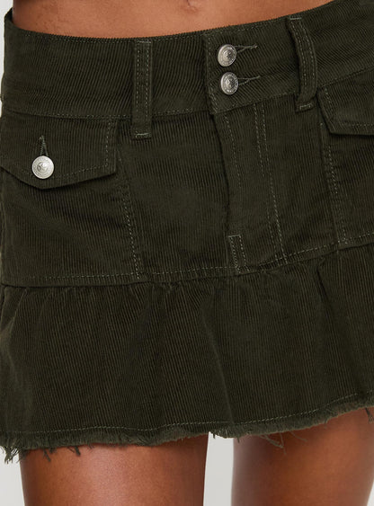 Dapperton Mini Skirt Dark Green