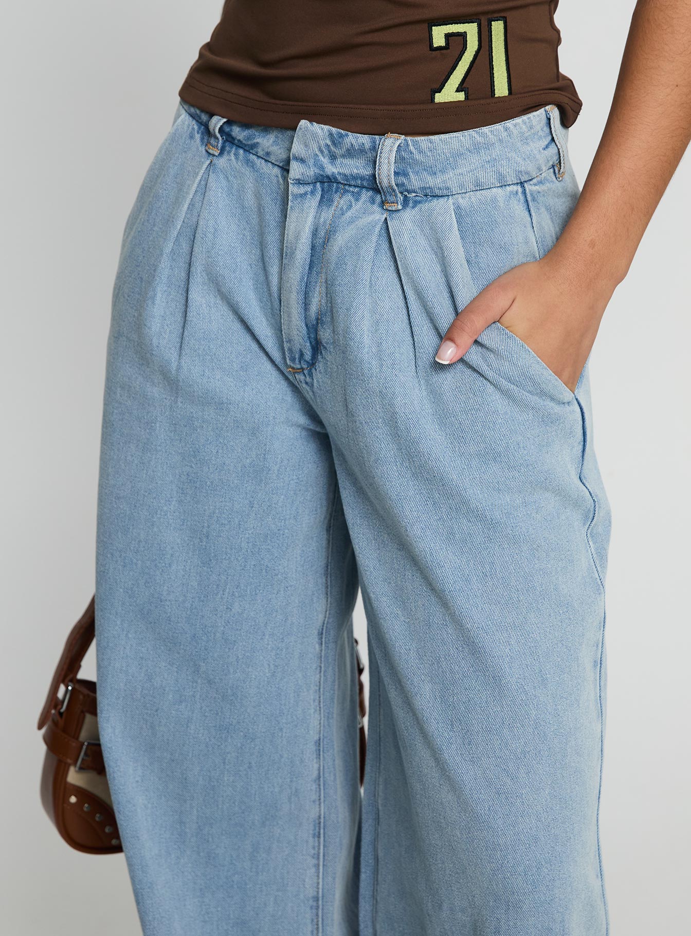 Siloh Wide Leg Denim Jeans Blue