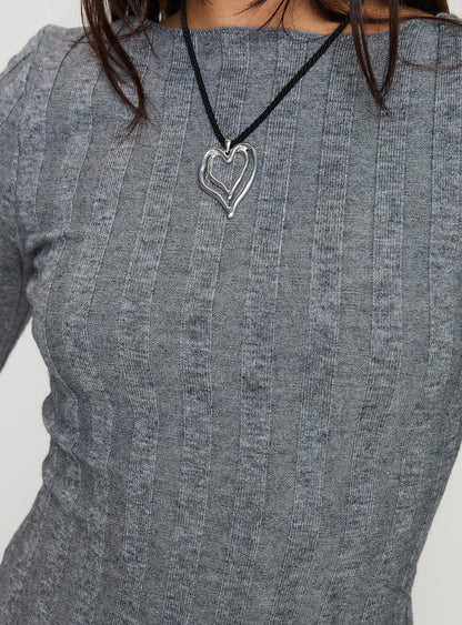Rich Girl Mini Dress Grey Marle