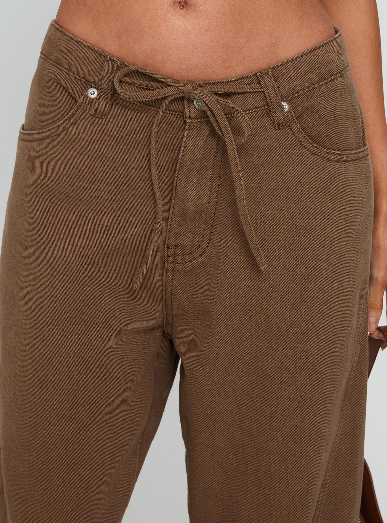 Bruiser Mid Rise Wide Leg Jeans Brown