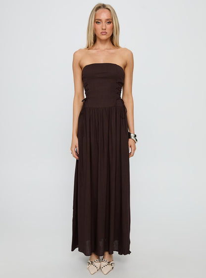 So Far So Good Maxi Dress Chocolate