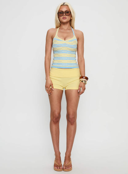 Emblematic Halter Top Blue / Yellow