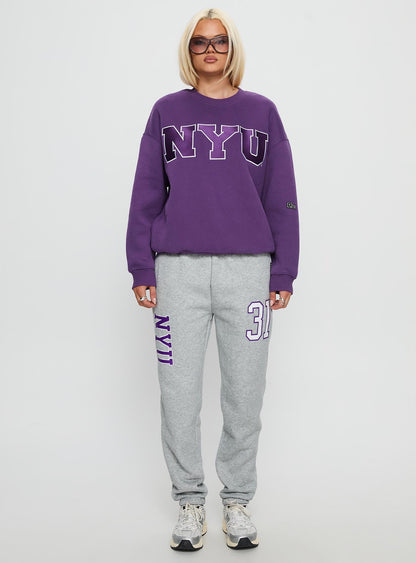 NYU Basic Sweatpants Heather Grey